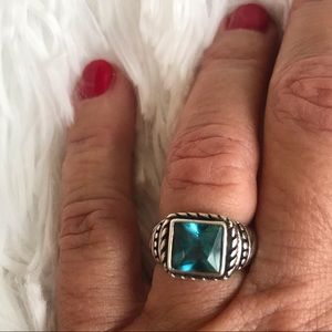 Blue Topaz Sterling Silver Ring Size 4 1/2